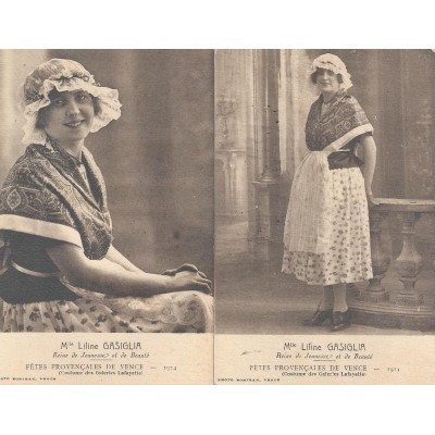 2 cartes postales de Vence - Reine de Jeunesse et de Beauté